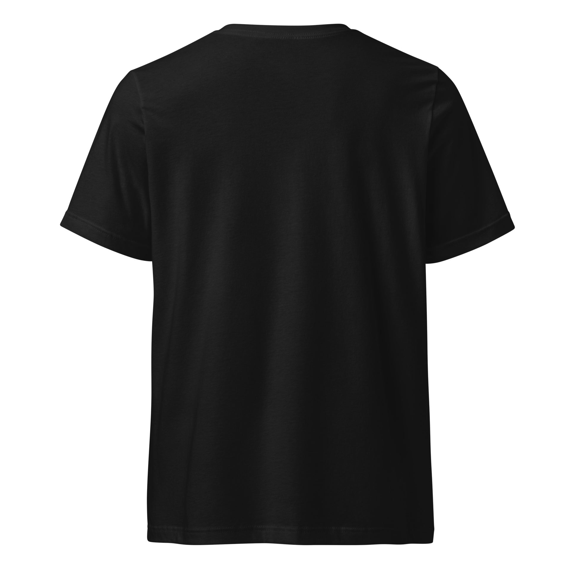 Black t-shirt on a white background