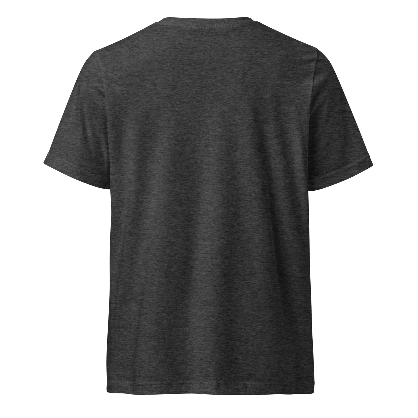 Dark gray t-shirt on a white background